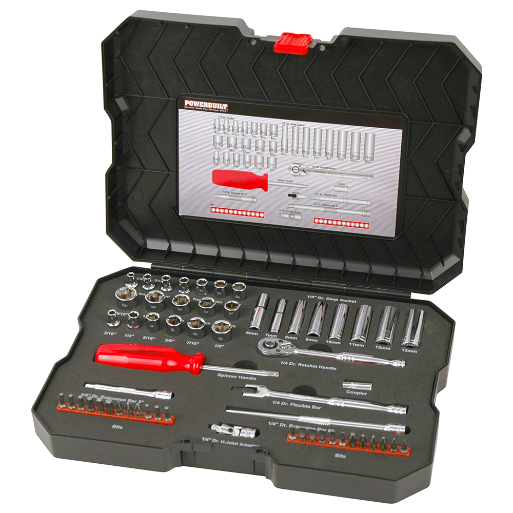1/4” Dr 58pc Combination Socket Set Buy Tools Online